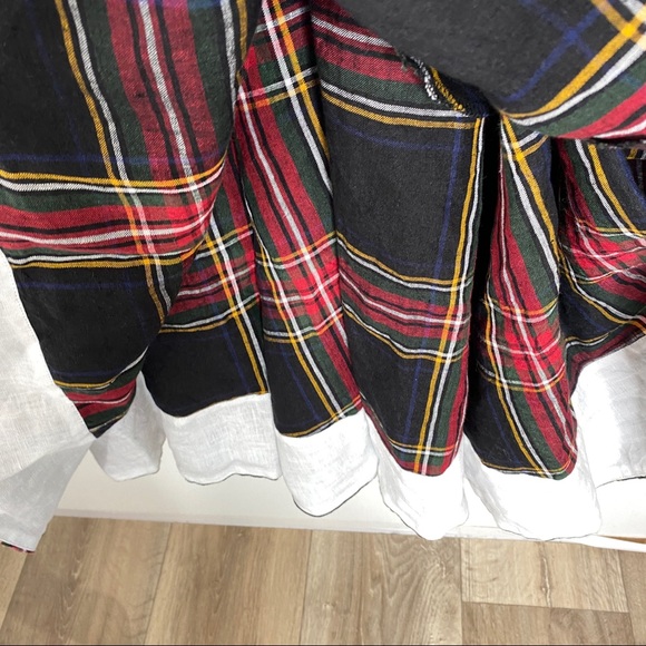 Son de Flor Holiday Plaid Long Sleeve Dress 100% Linen Sustainable - Picture 11 of 16